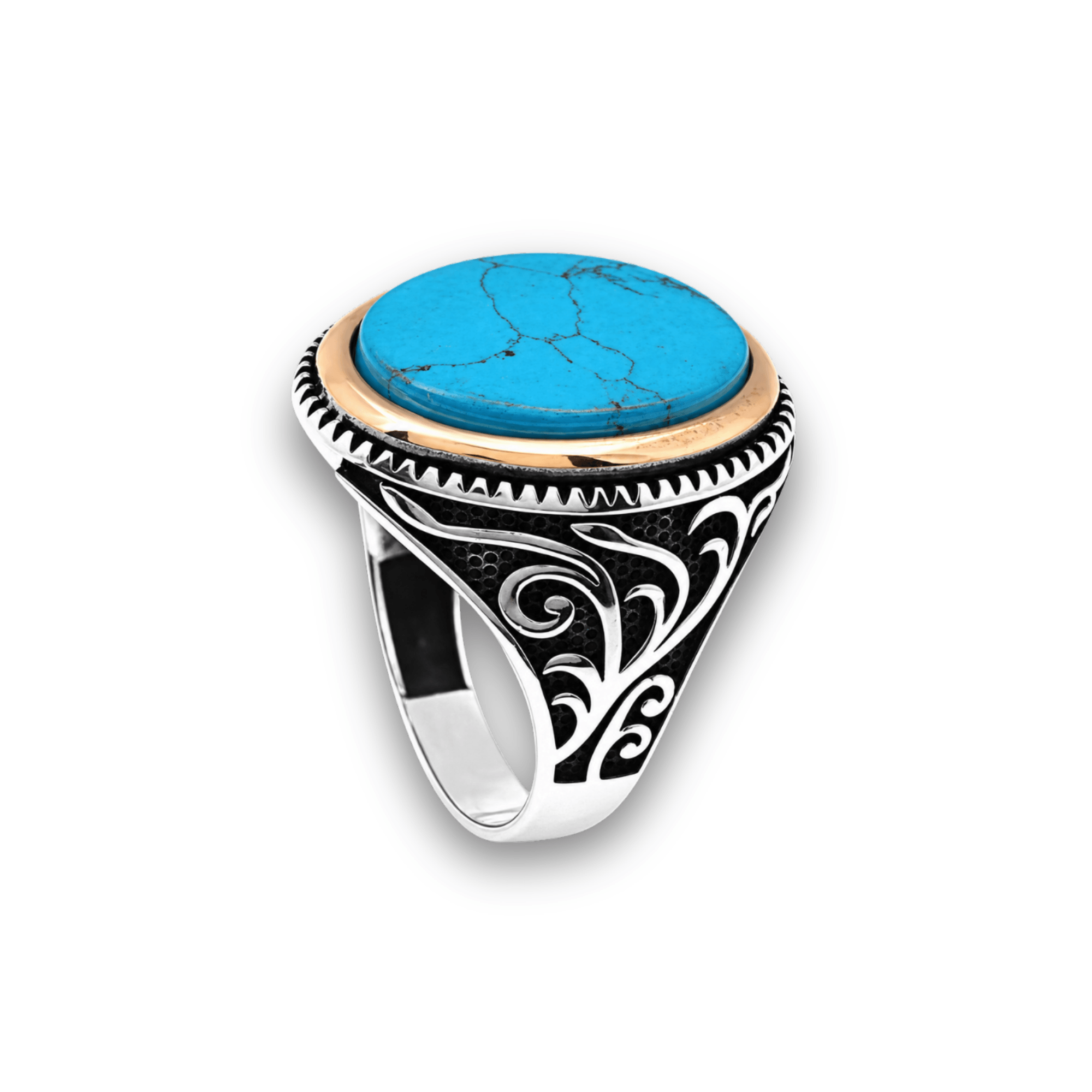 The Heritage Feroza – Oval Turquoise Ring (925 Silver)