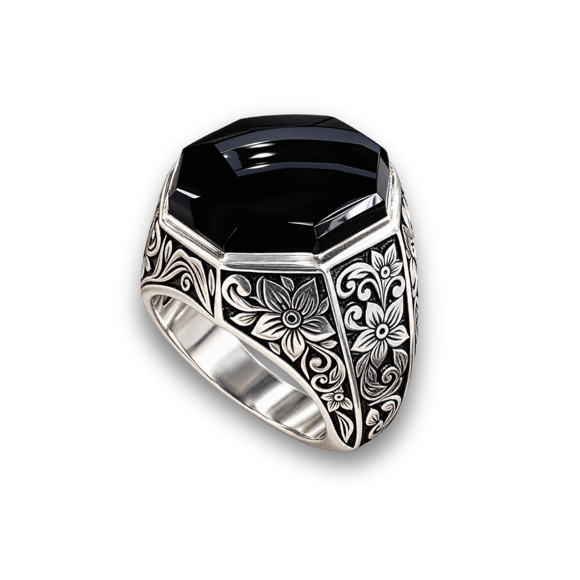 Mystic Bloom 925 Silver Agate Ring