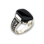 The Zeus Onyx Ring – Pure Silver with Rhodium Finish