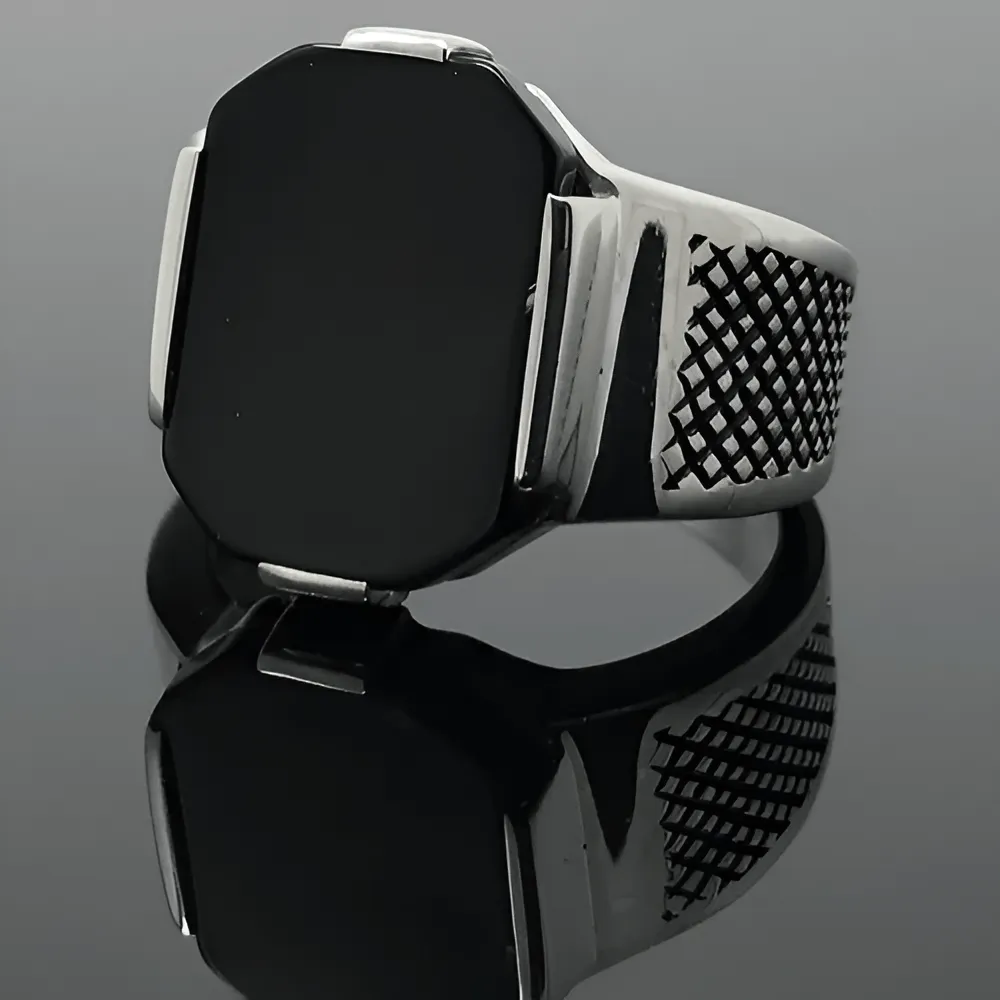 Classic Onyx Silver Ring - Image 4