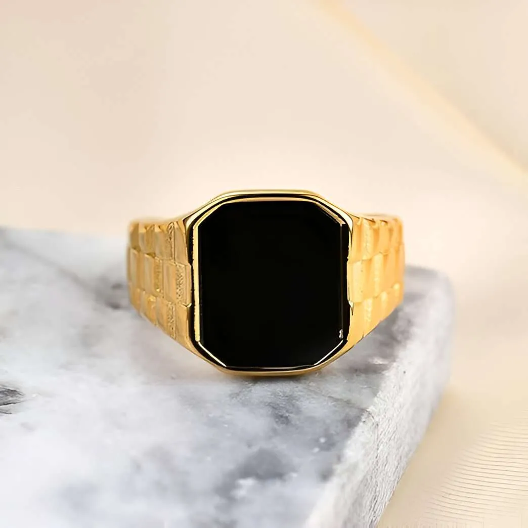 Crown Motif Signet Ring - Image 3
