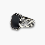 Men's Black Onyx Silver Ring