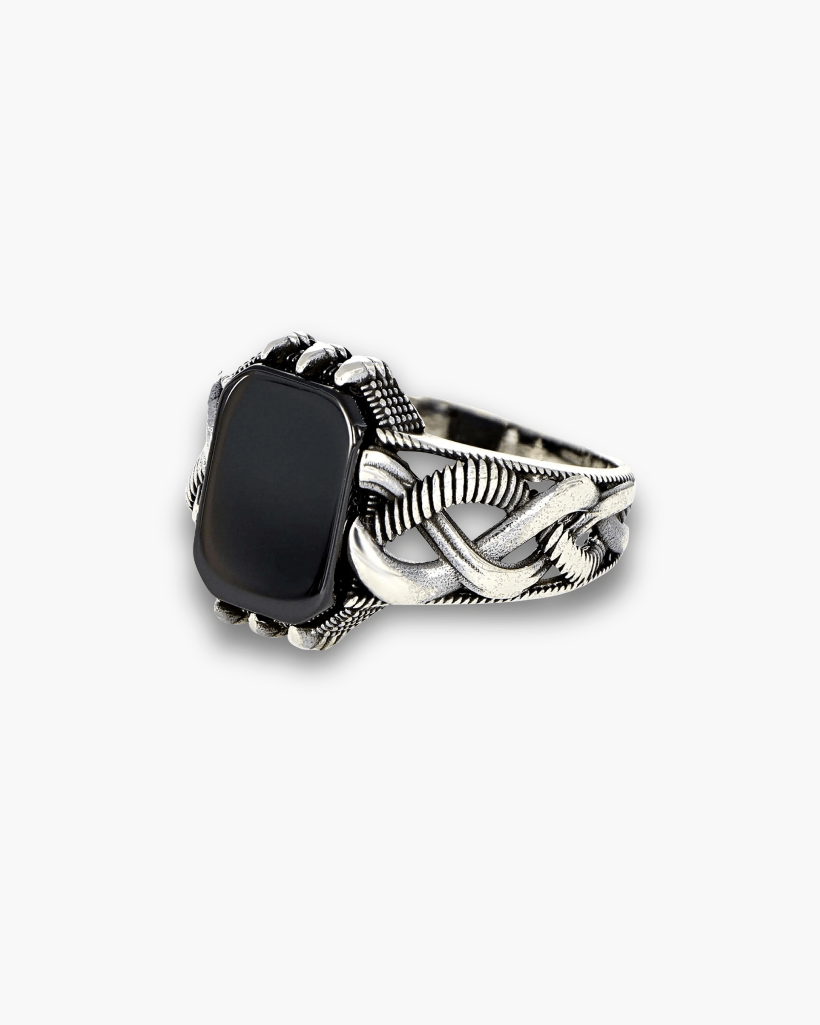 Men's Black Onyx Silver Ring