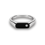 Pax Diamond Ring Gold and Silver Vermeil/Black