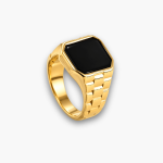 Crown Motif Signet Ring