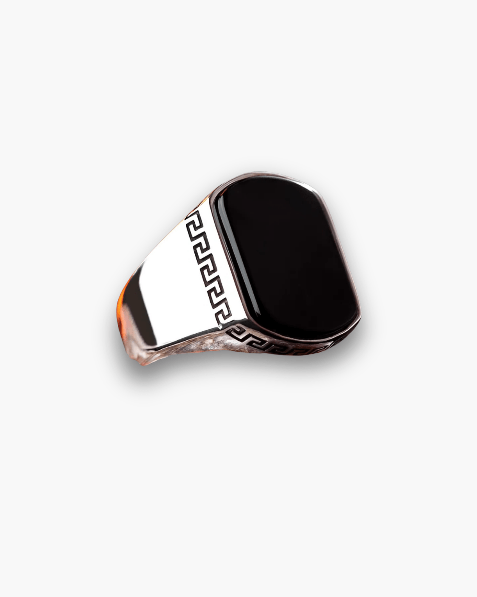 Obsidian Square Aqeeq Ring