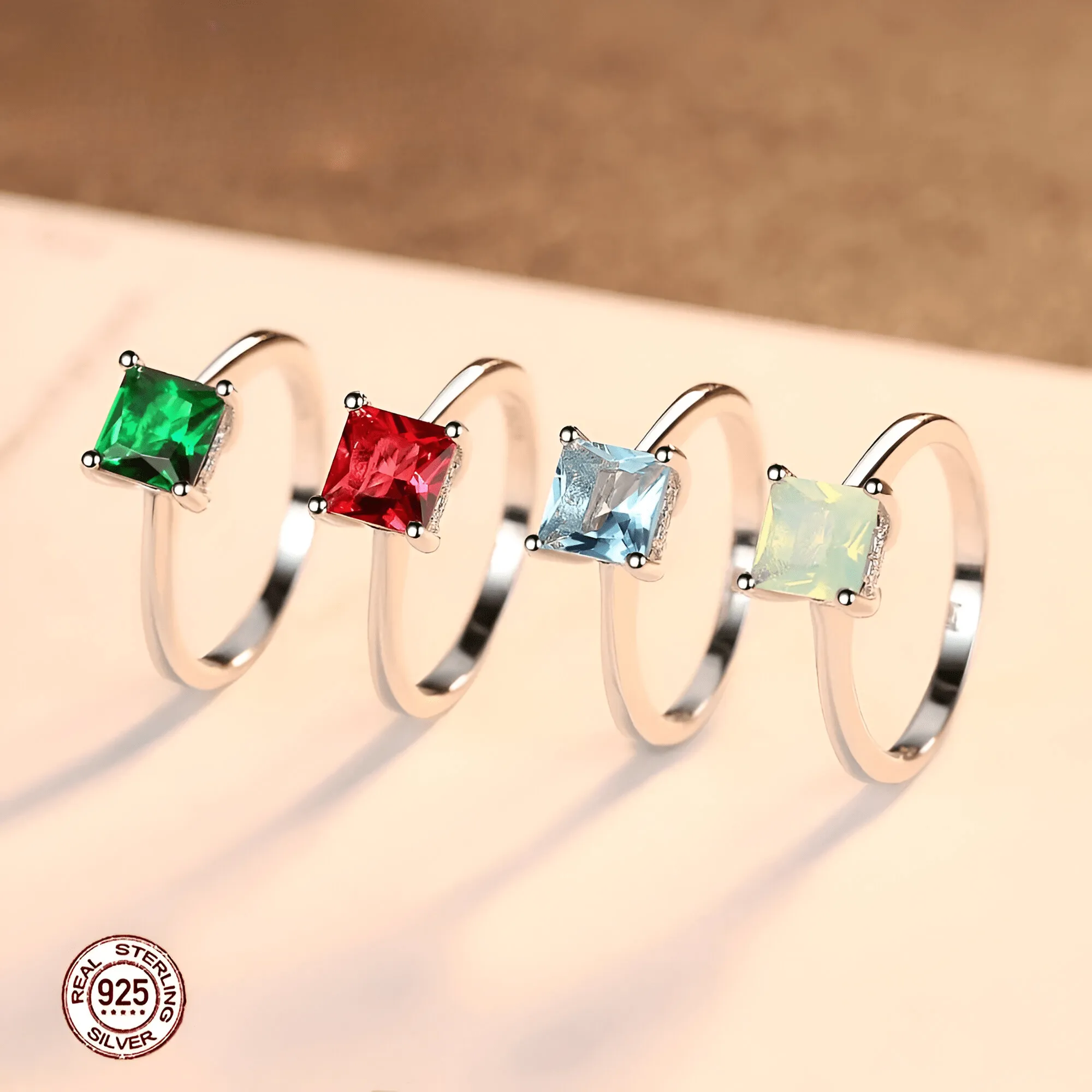 SQUARE GEMS RING